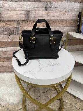 Coach Black Leather Legacy Satchel 9063 With Gold Buckle